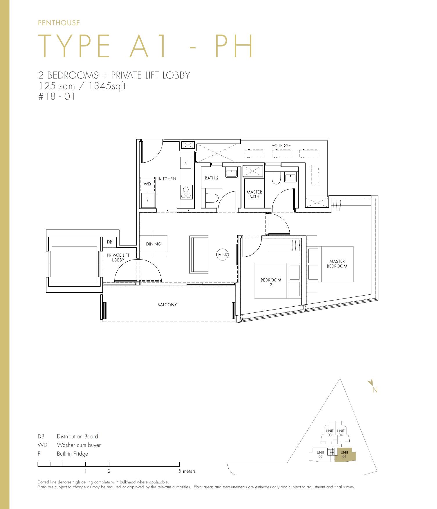 One Draycott 1 Bedroom Floor Plan 1