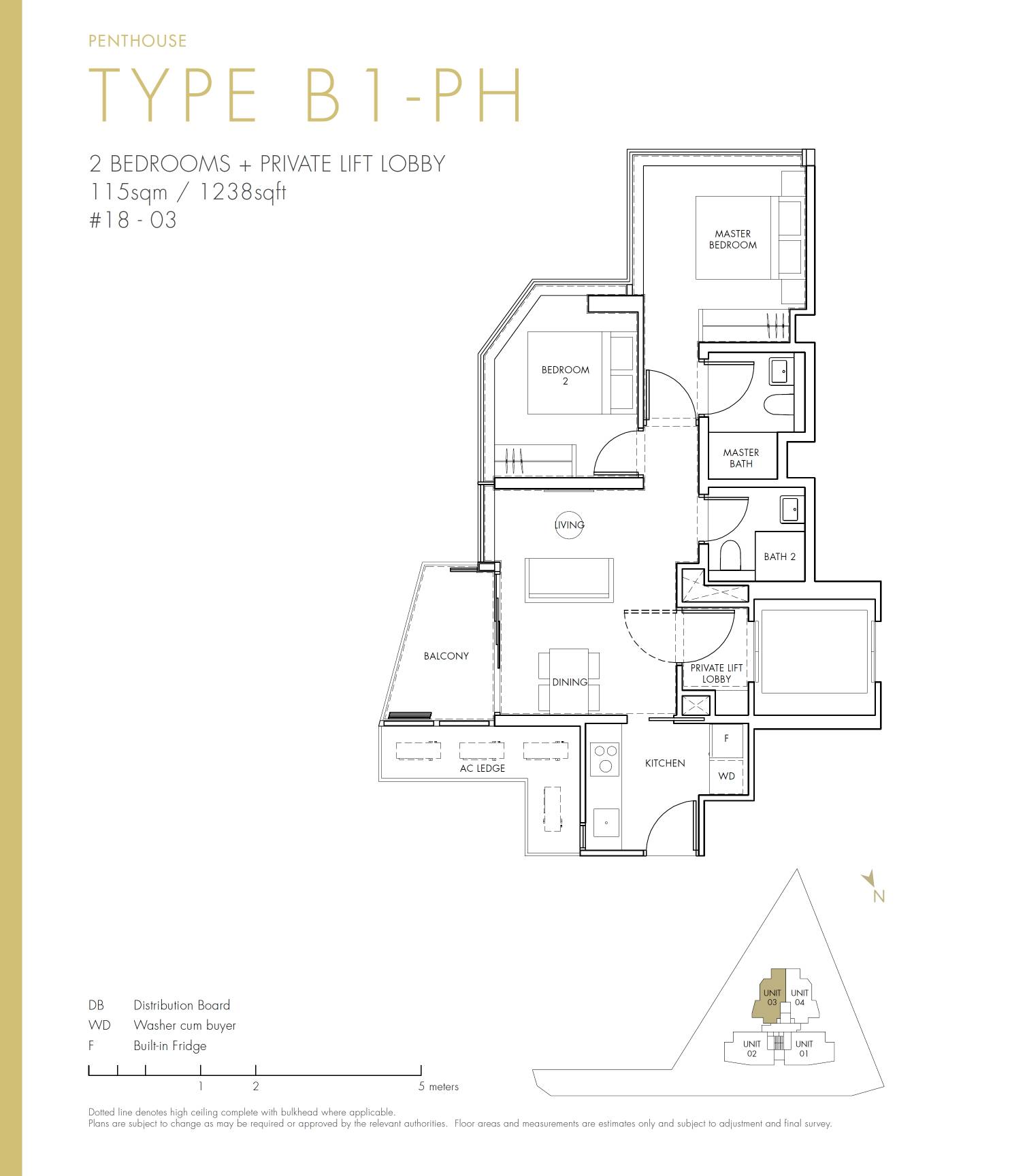 One Draycott 1 Bedroom Floor Plan 3