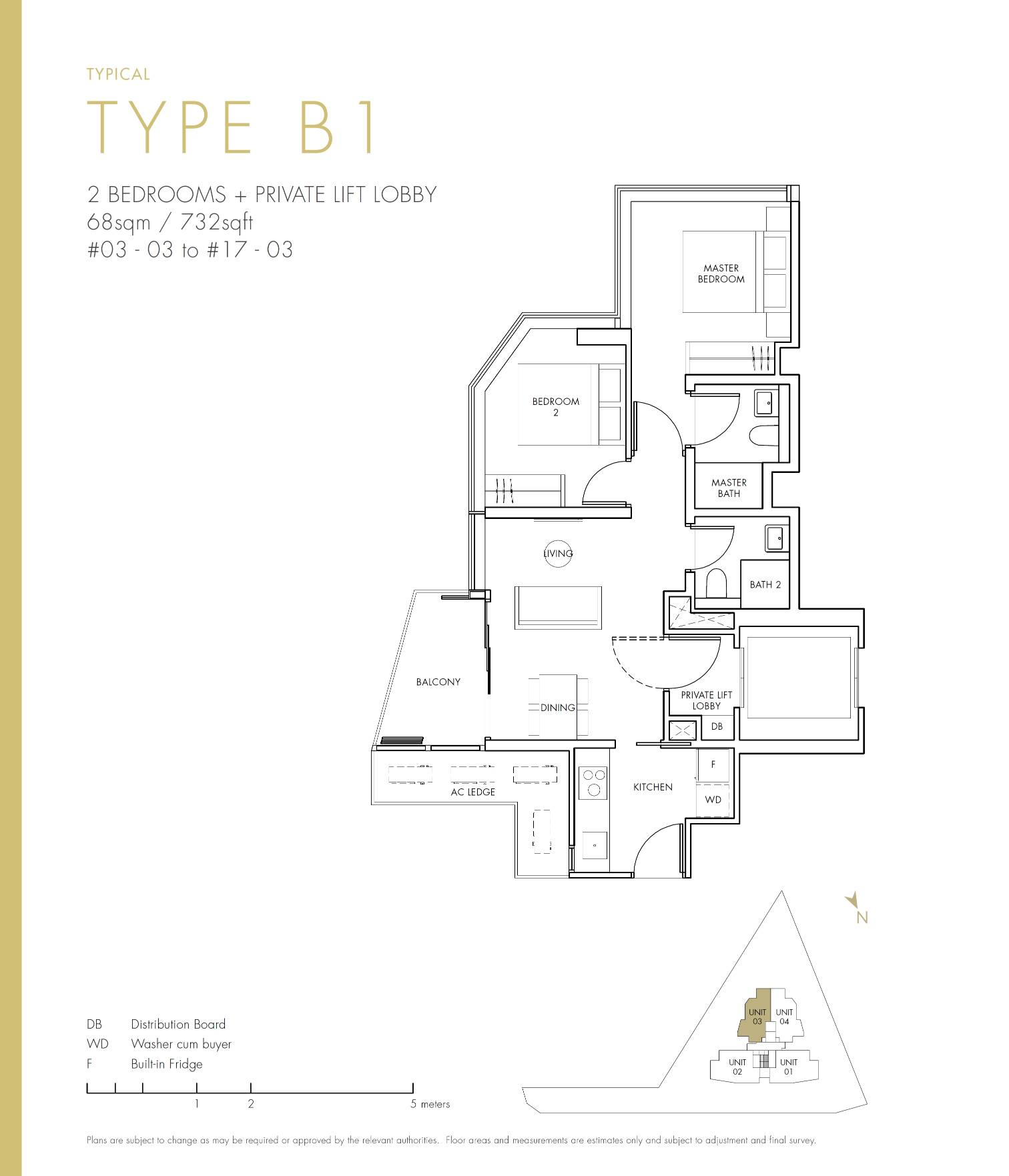 One Draycott 1 Bedroom Floor Plan 4